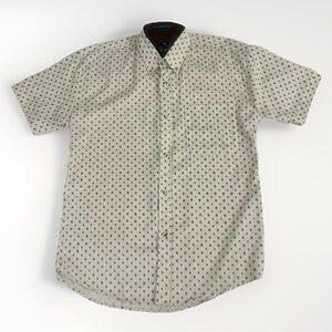 DESIGNER SALE Quiksilver Cotton Short Sleeve Shirt Mens M‎ Button Down Beige